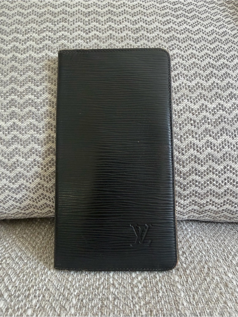 Louis Vuitton Black Epi Leather Long Bifold Wallet Checkbook Holder Organizer